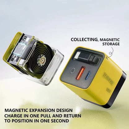 3 in 1 Gan Charger Retractable Fast Charger Block